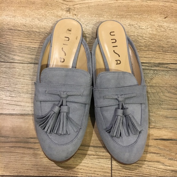 pale blue mules